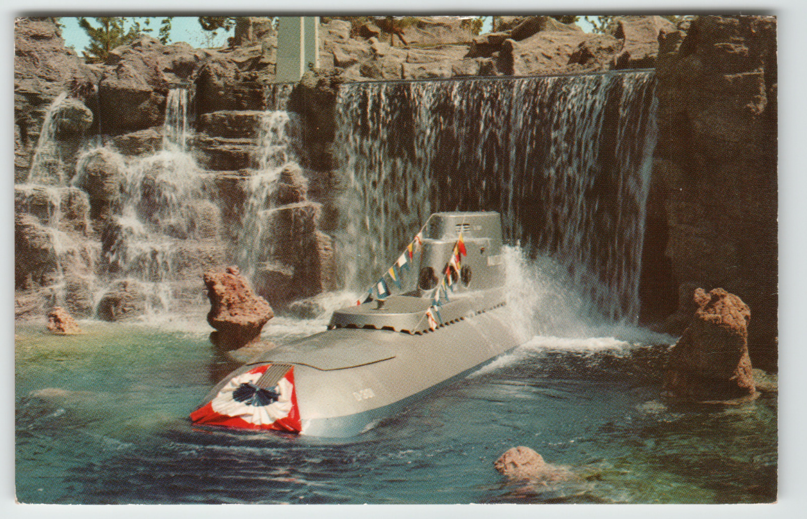 Postcard Chrome Submarine Falls at Disneyland, CA.