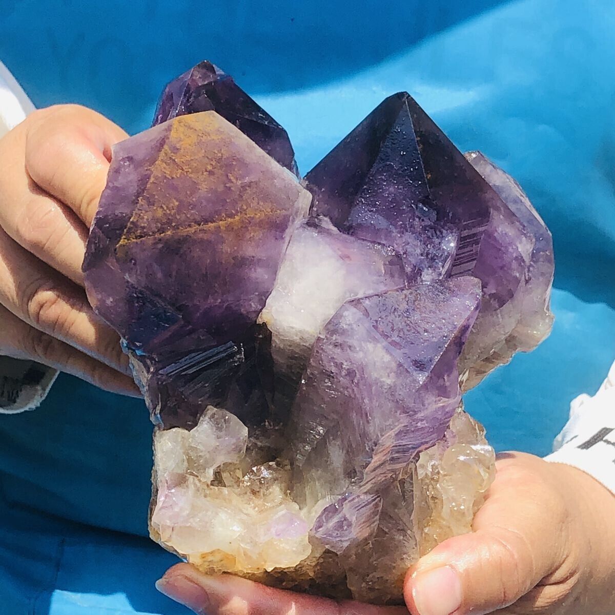 1900G Natural Amethyst Cluster Purple Quartz Crystal Rare Mineral Specimen 711
