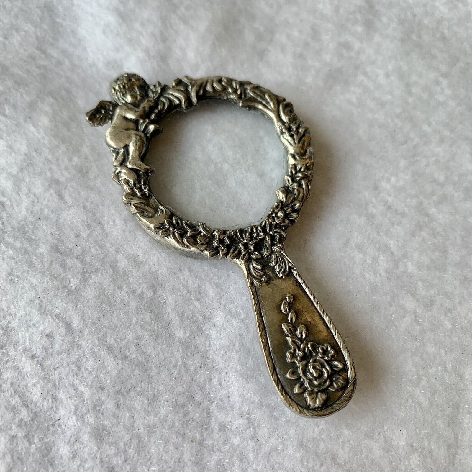 Ganz Miniature Magnifying Glass with Cherub and Flowers, Delicate Collectible