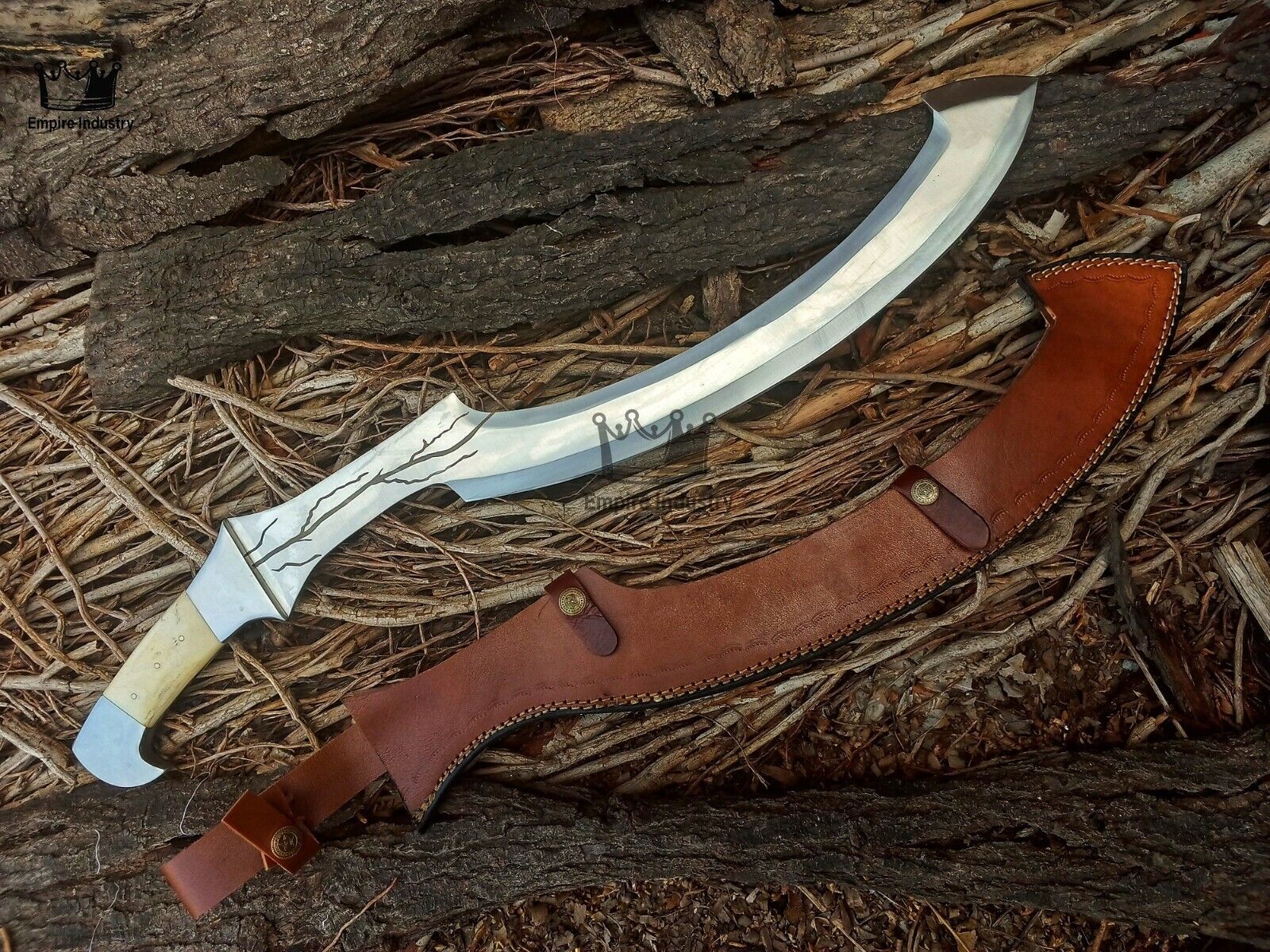Thunder Khopesh Sword Handmade High Carbon Steel Blade, Viking Sword With Sheath