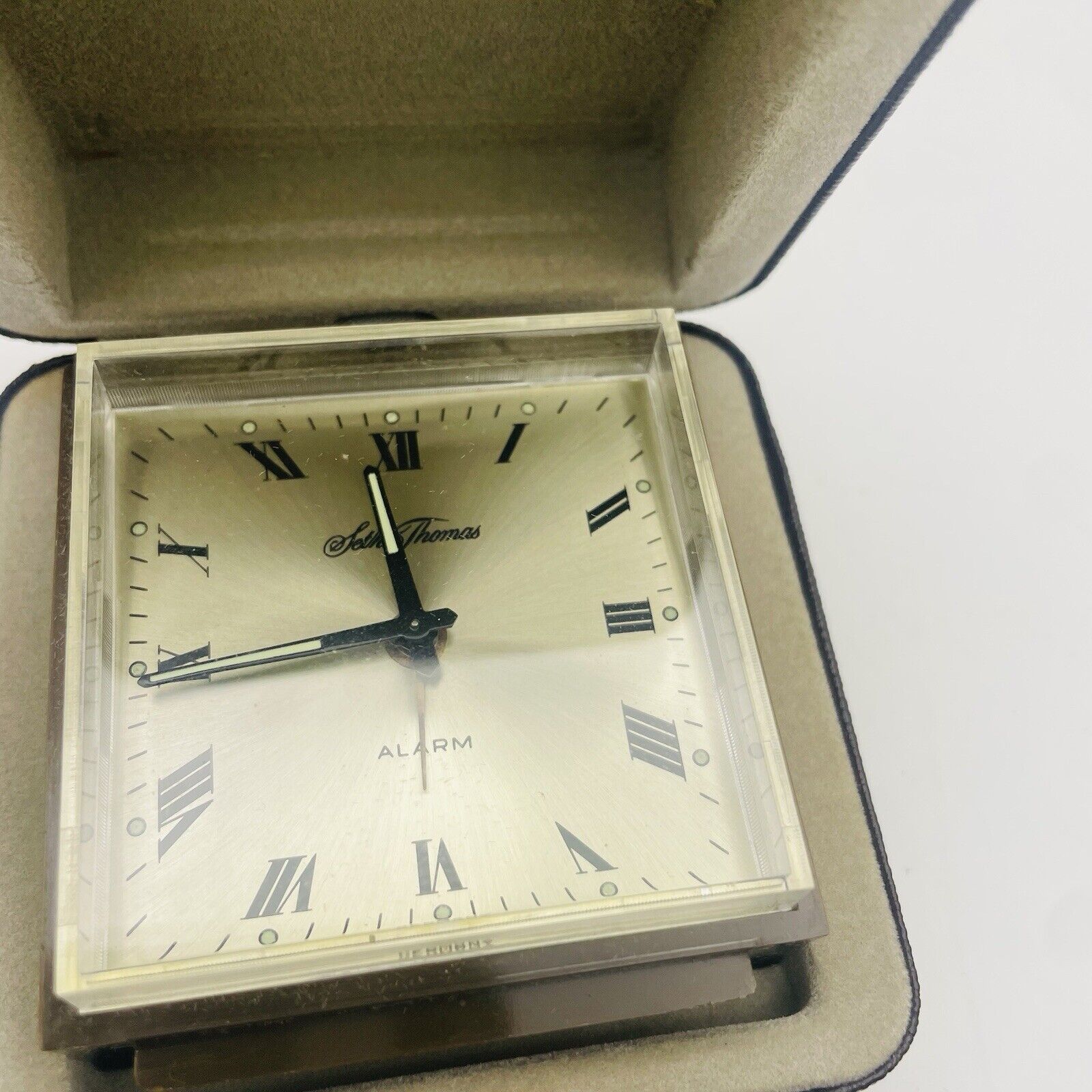 Vintage Seth Thomas Travel Alarm Clock Germany ~ Tested & Working