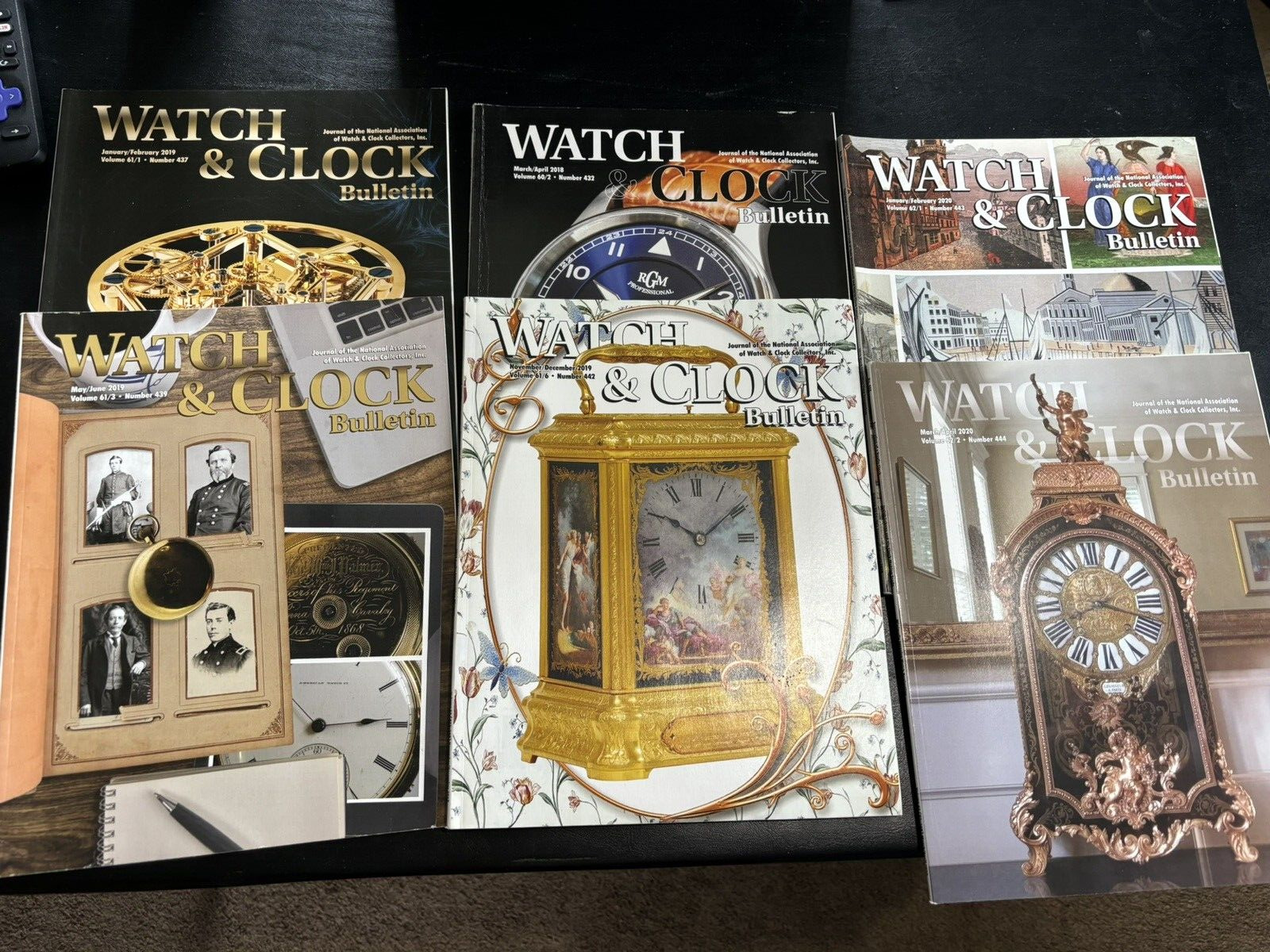Lot 6 NAWCC Watch & Clock Bulletins Magazines