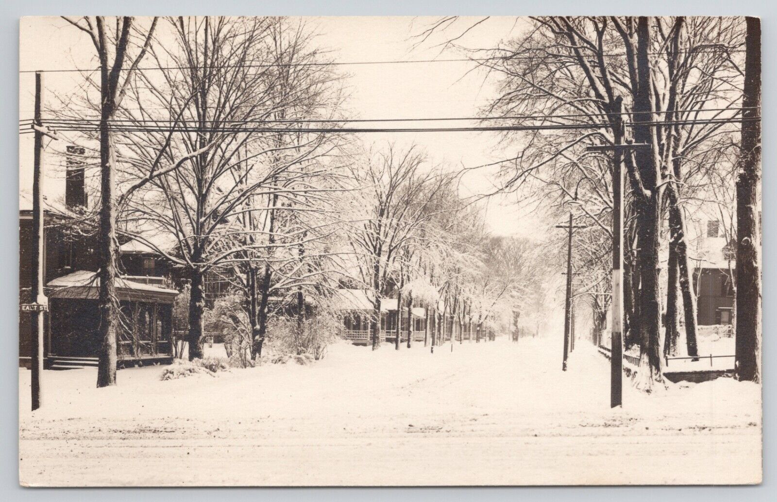 Postcard RPPC Street Scene in Winter AZO c1915 NH1