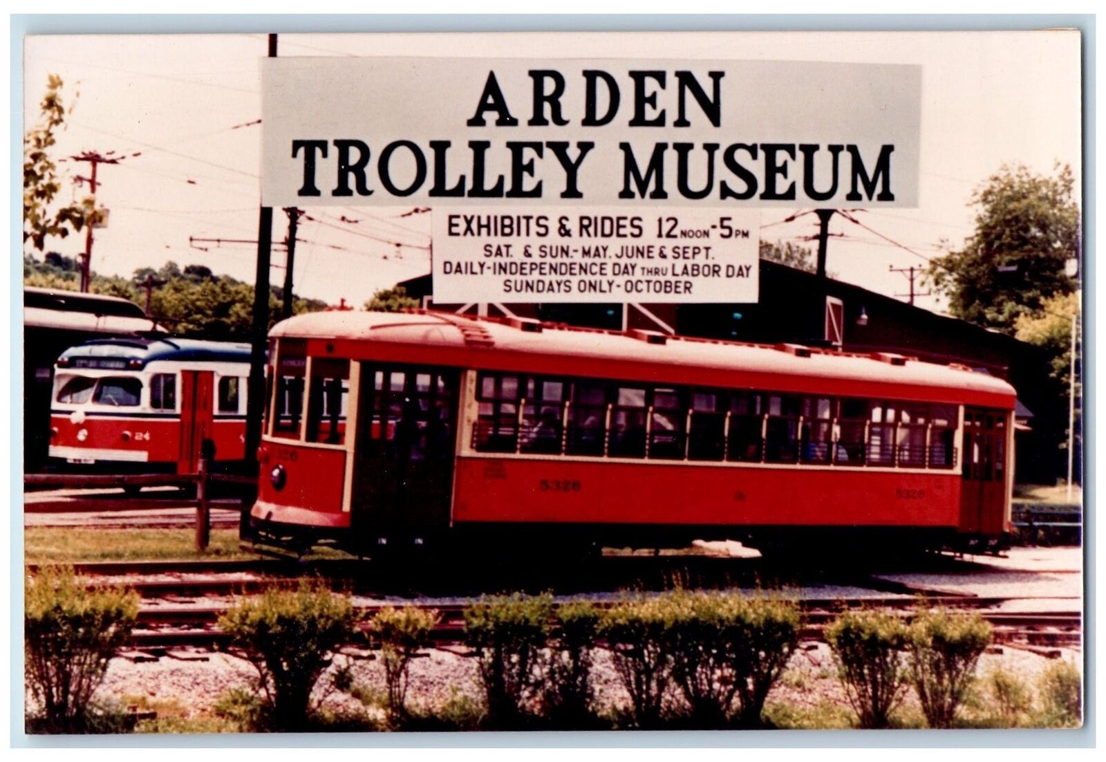 c1950's Greetings From Washington Arden Trolley Museum Pennsylvania PA Postcard
