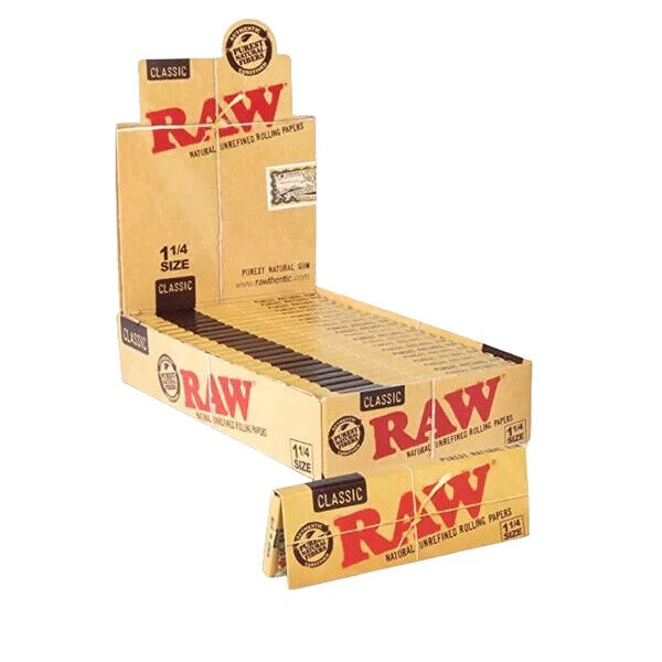 AUTHENTC  RAW 1.25 ROLLING PAPERS 24x  1  1/4  full box