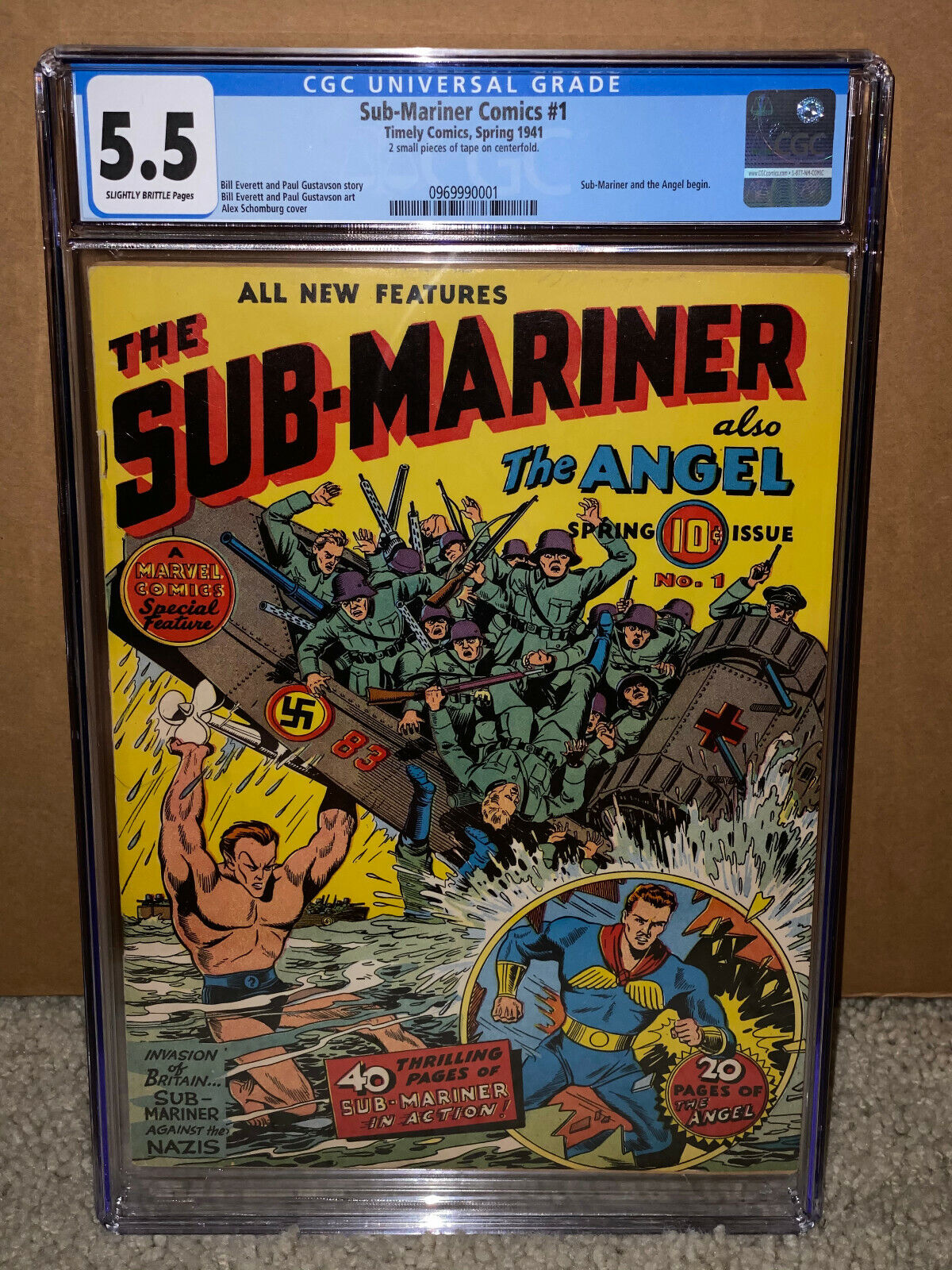 Sub-Mariner Comics #1 CGC 5.5 Timely Marvel 1941 Key Golden Age Grail D5 H10 cm