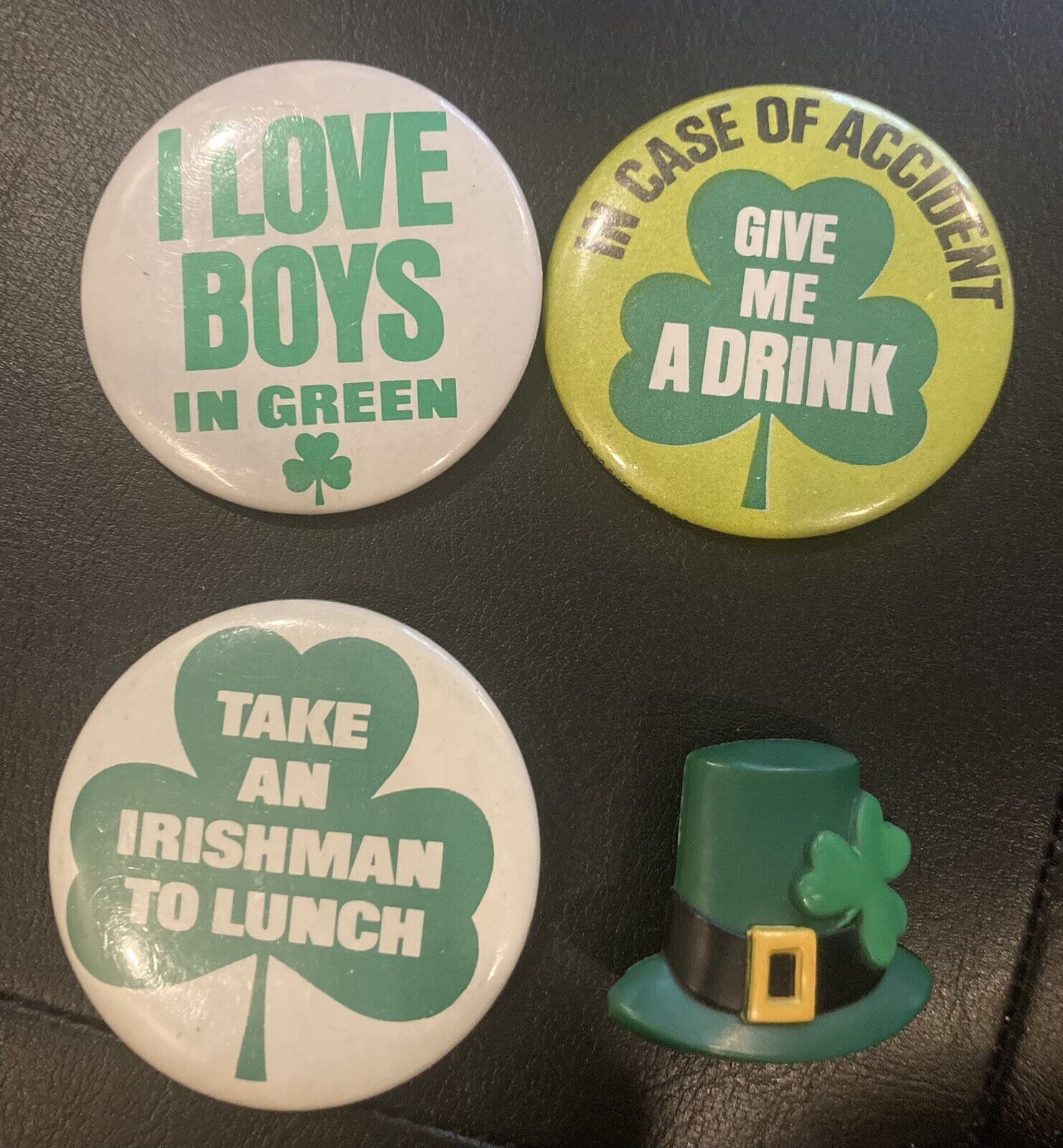 Vintage St. Patrick’s Day Pins (LOT OF 7) I ❤️Southie Happy St. Pat’s Shamrock