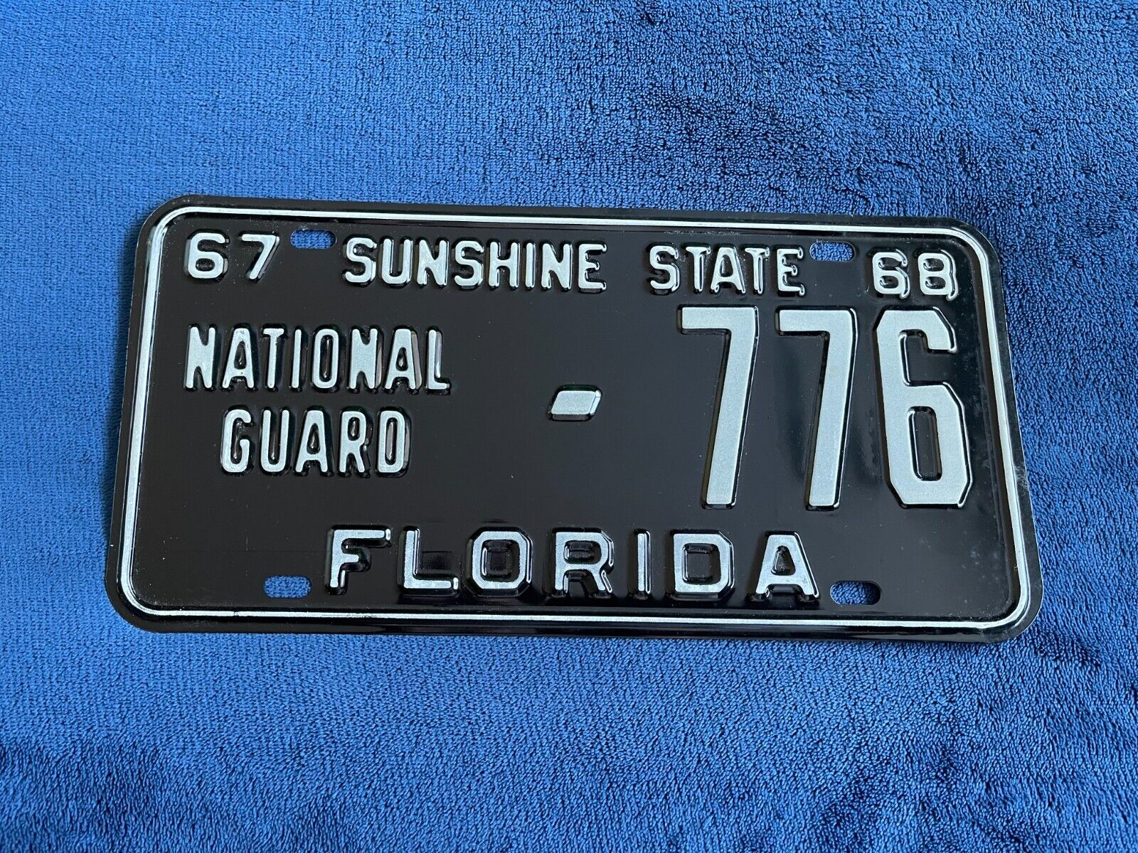 1967 1968 Florida National Guard License Plate # 776