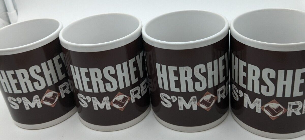 4 Hershey\'s S\'mores Coffee Mugs candy hot chocolate Christmas camping travel