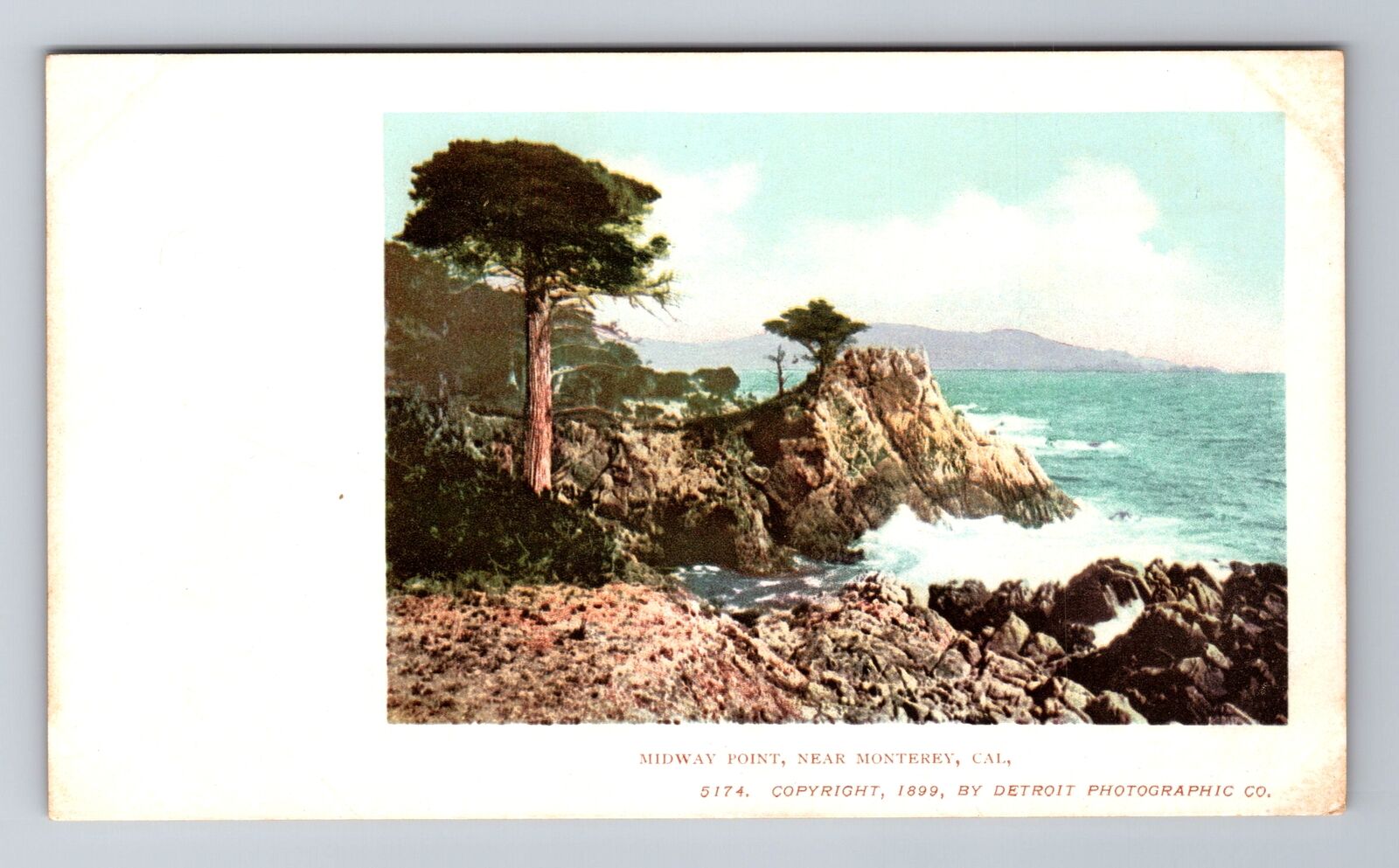 Monterey CA-California, Midway Point, Antique, Vintage Souvenir Postcard