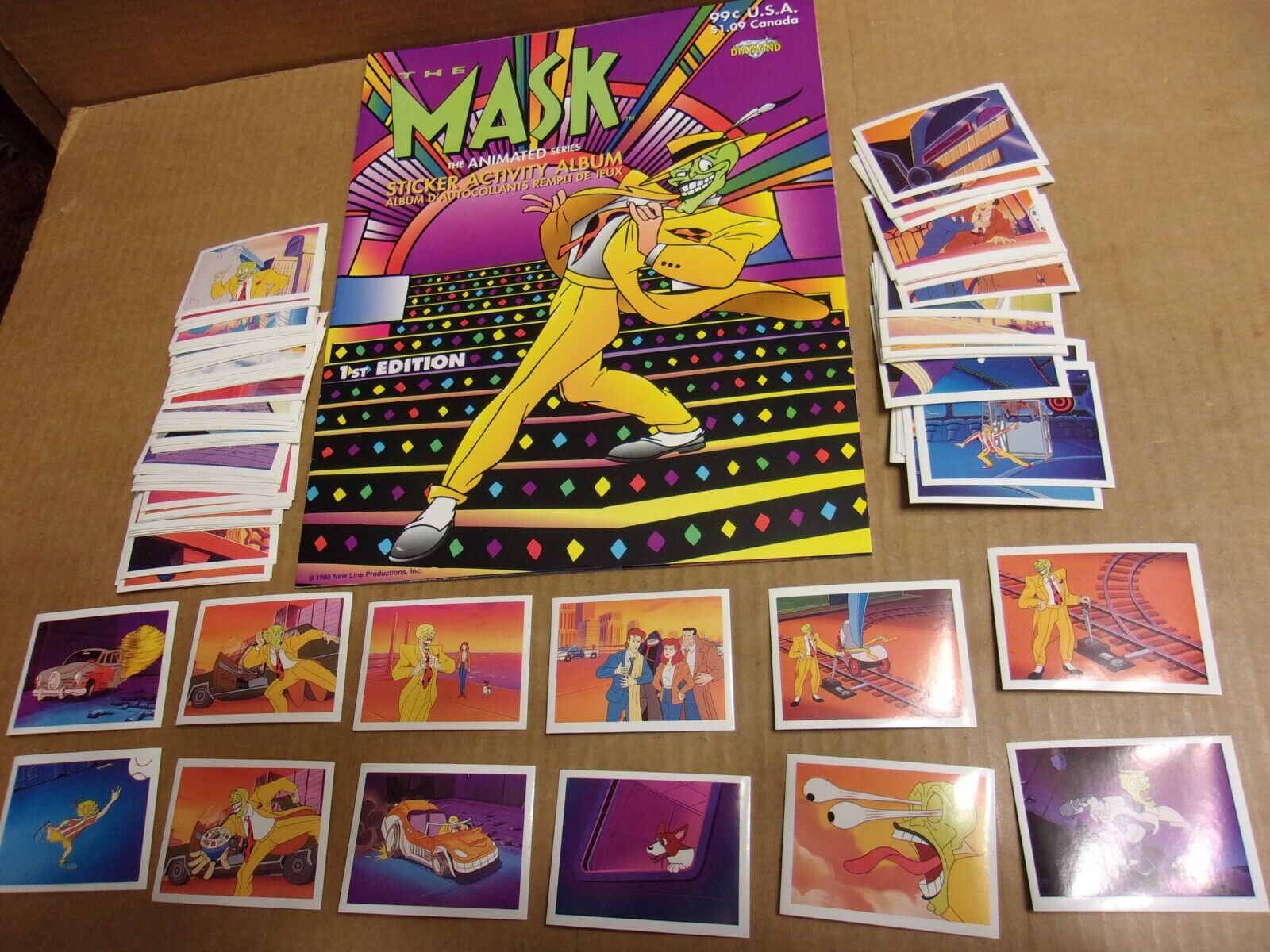 1995 The Mask Animated TV Show Series Sticker Card Set of 120+ New Album Diamond