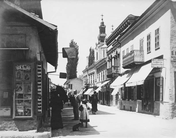 Sarajevo Street Scene 1910 Old Illustration Photo