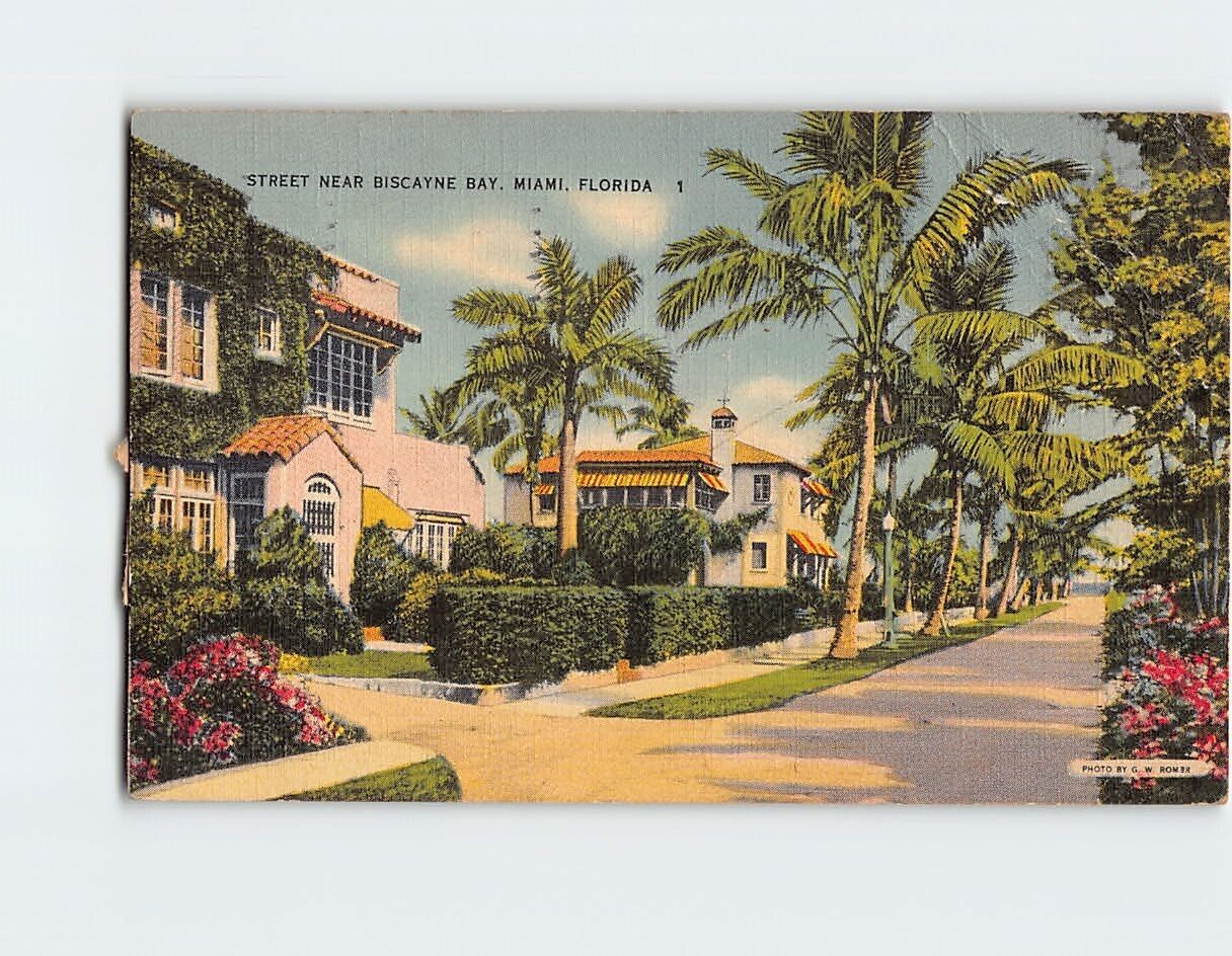 Postcard Street near Biscayne Bay Miami Florida USA