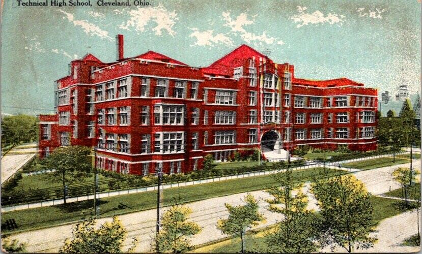 Vintage Postcard Technical High School Cleveland Ohio OH c.1907-1915        W339