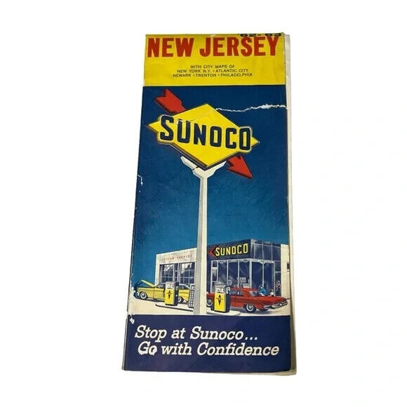 Sunoco 1962-63 New Jersey Vintage Map