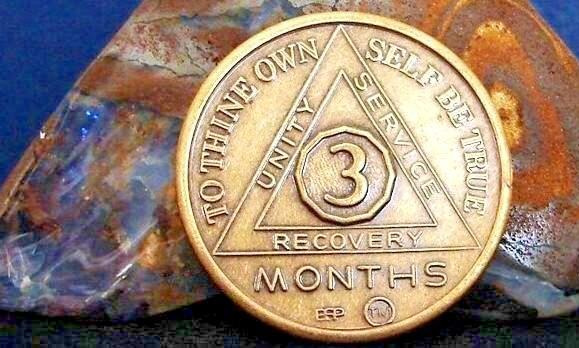 Alcoholics Anonymous AA 3 Month Bronze Medallion 90 Days chip token Sober