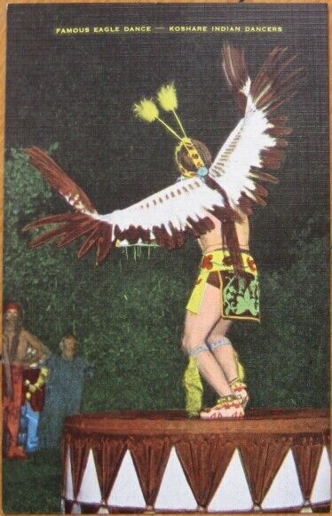 LaJunta, CO 1940 Postcard: Koshare Indian Eagle Dance - Colorado Colo