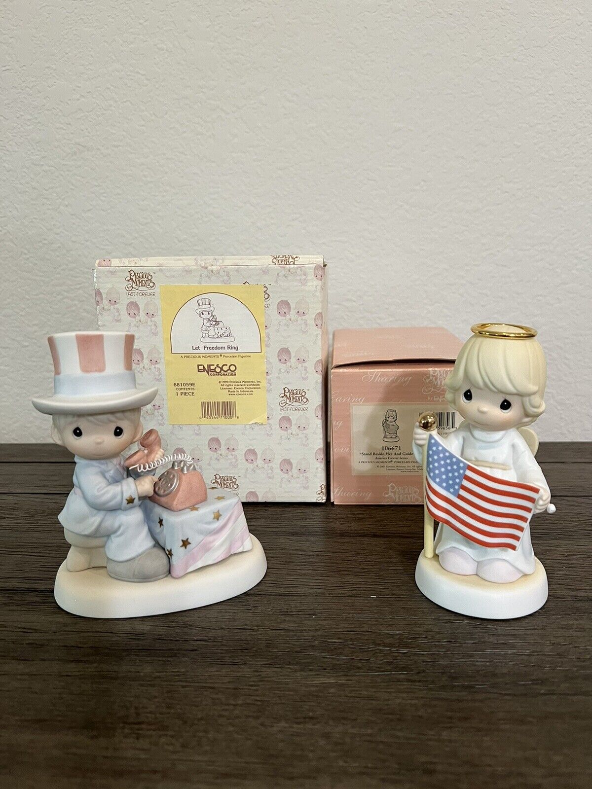 Precious Moments Patriotic Figurines-STAND BESIDE HER & LET FREEDOM RING