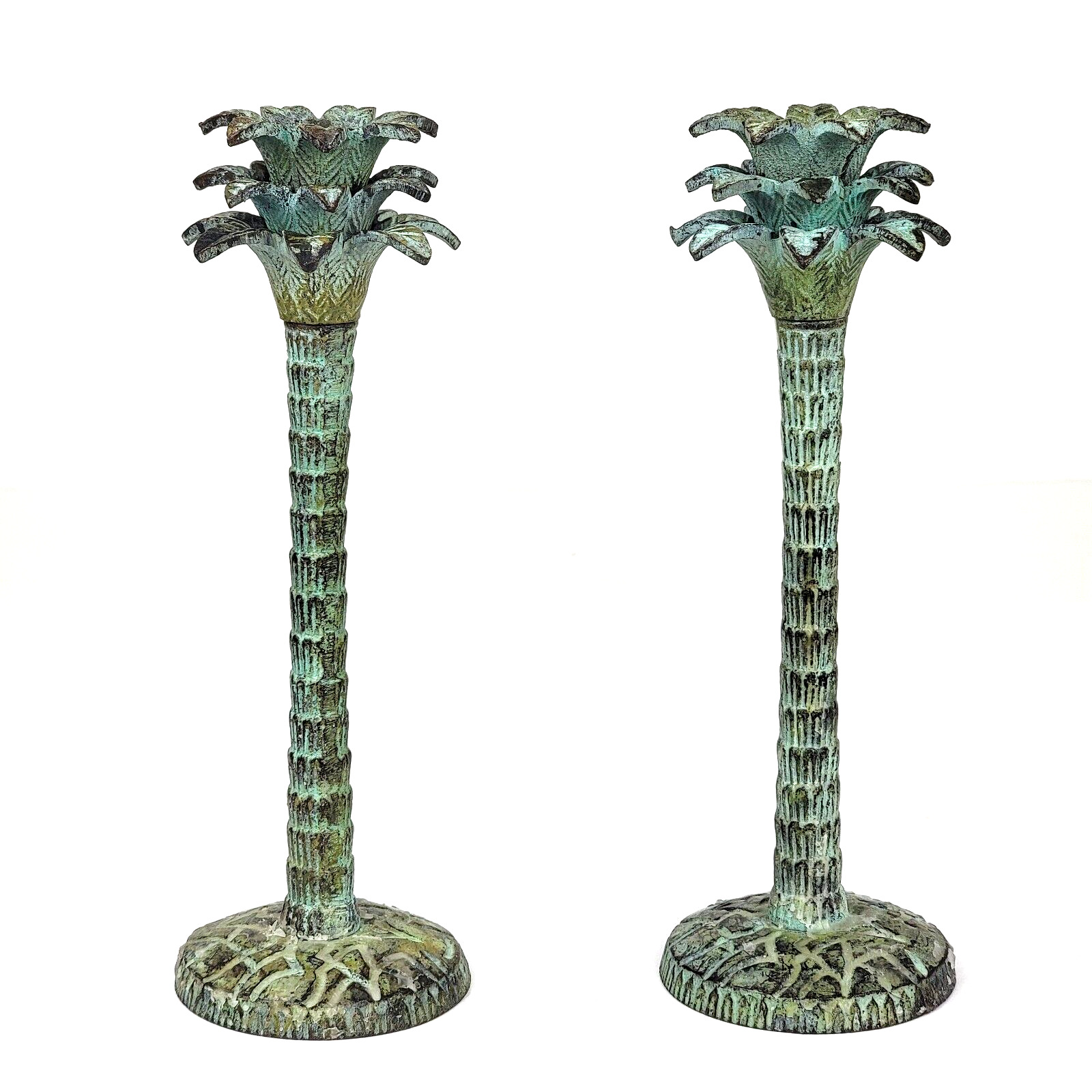 Set of 2 Palm Tree Candle Holders 9