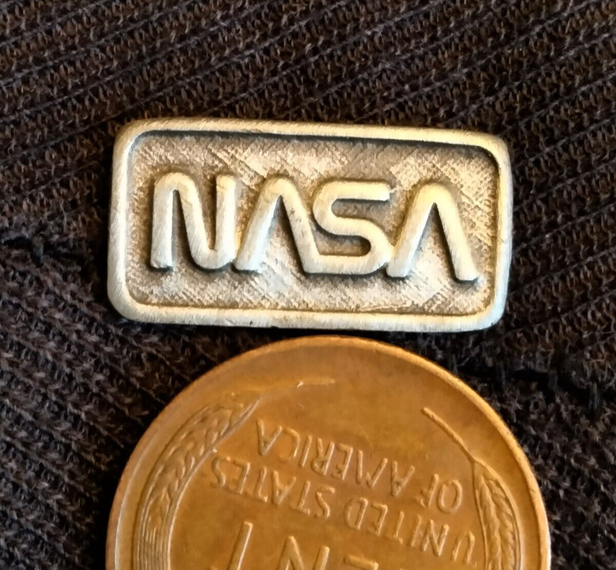 The National Aeronautics and Space Administration NASA 1975-1992 Worm Logo Lapel