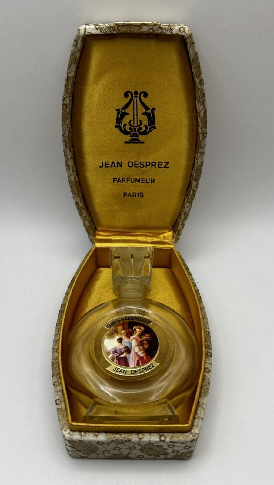 Vintage Jean Desprez Bal A Versailles Parfum French 1 OZ. Bottle w/ Brocade Box