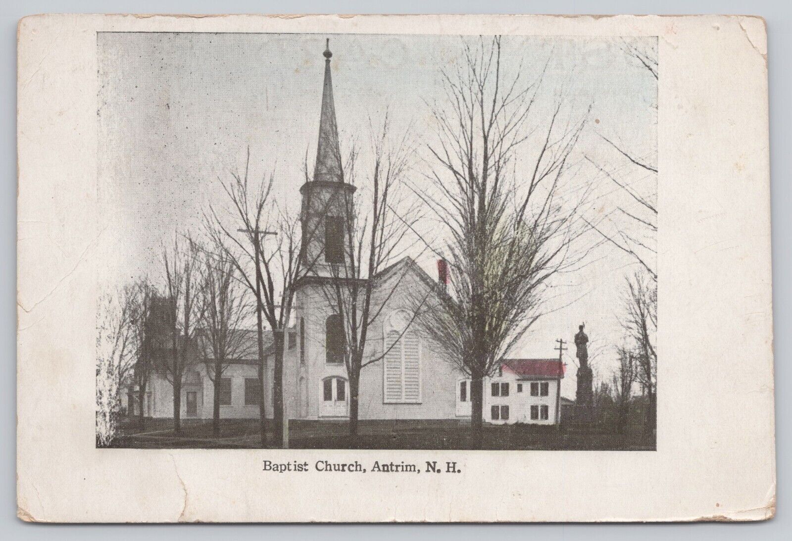 Antrim New Hampshire, Baptist Church, Vintage Postcard