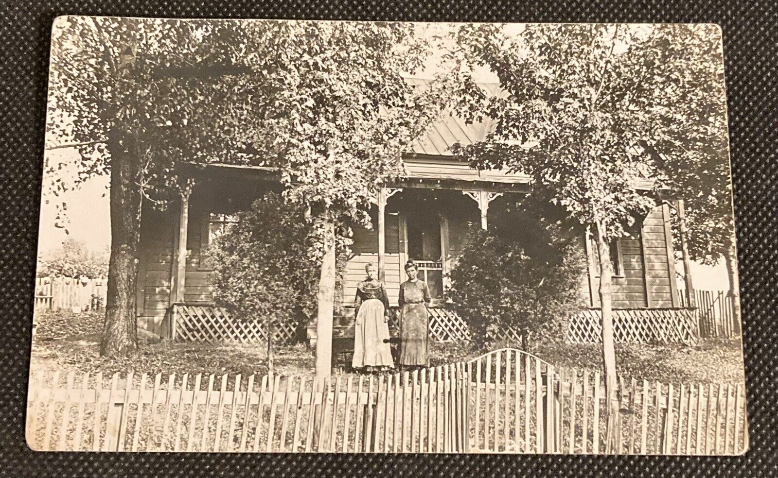 Vintage RPPC of Two Women in Front of a House Postcard