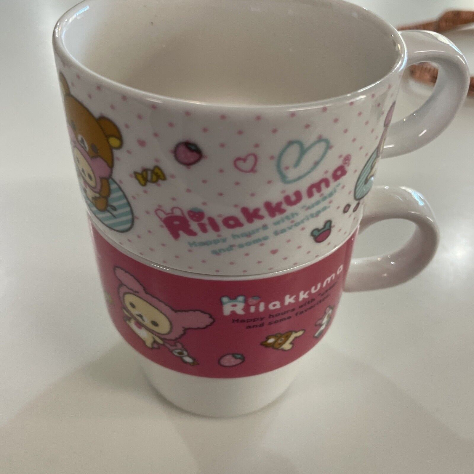 Rilakkuma Coffee Tea Mug Set Cute Stackable Japan