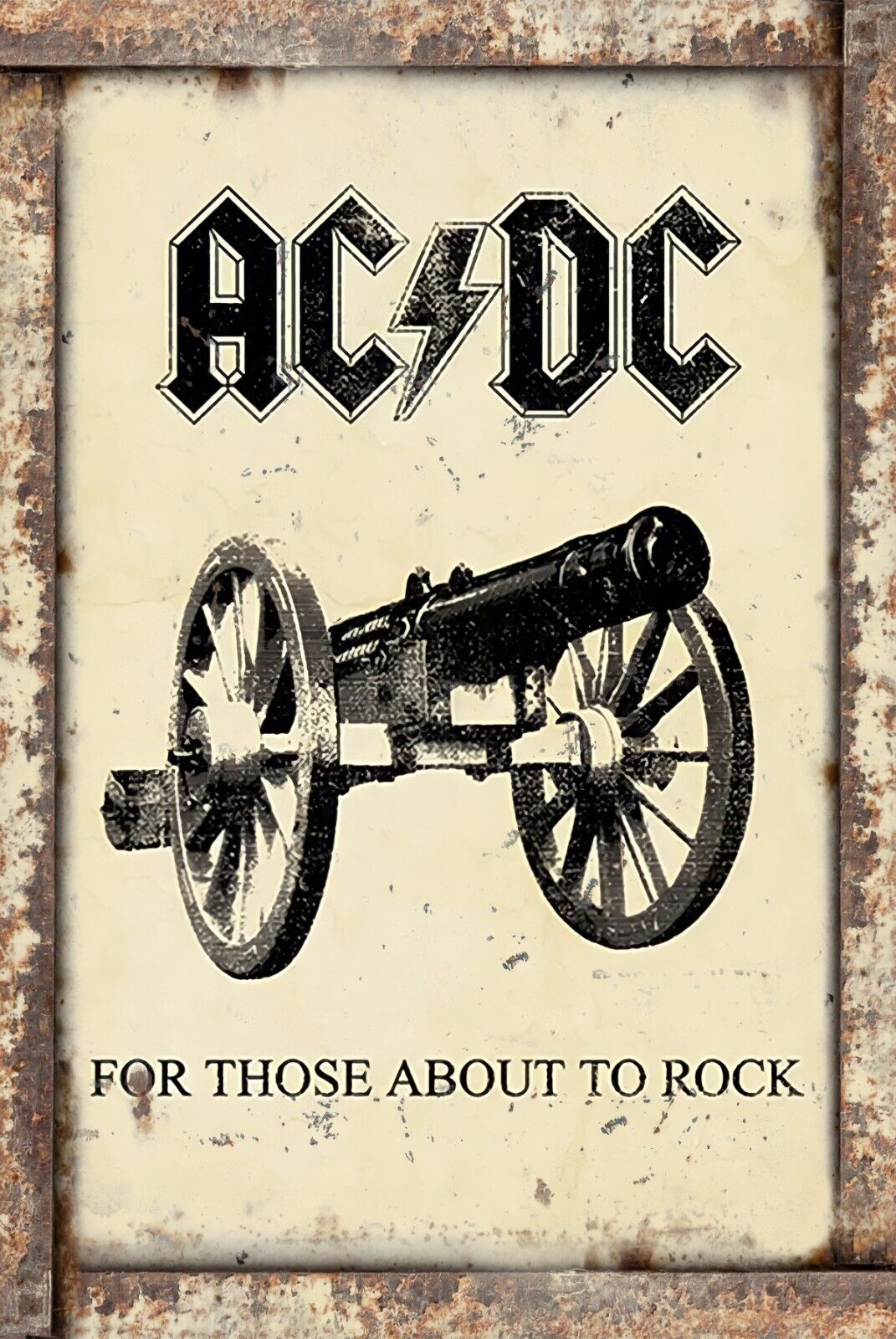 ACDC For Those About To Rock 8x12 Rustic Vintage Style Tin Sign Metal Poster