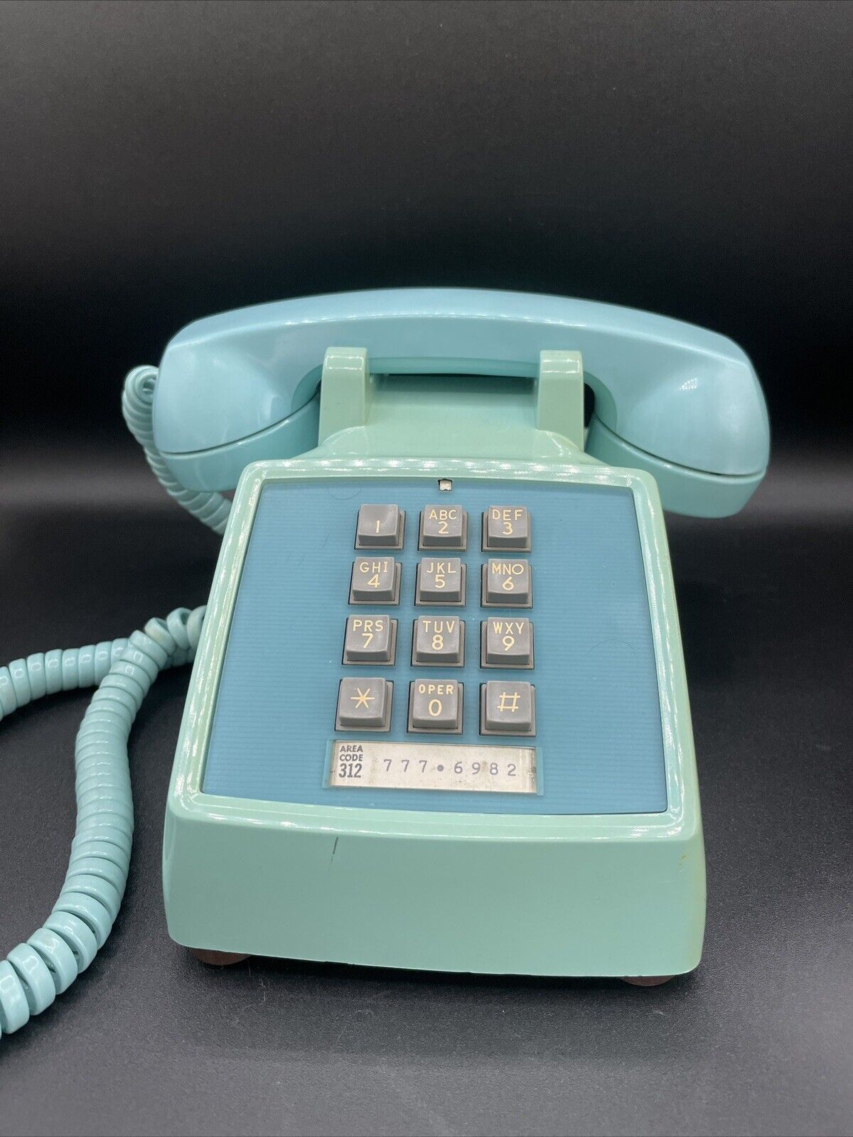 Vintage Turquoise MIAMI Blue Western Electric 2500DM TouchTone Desk Telephone