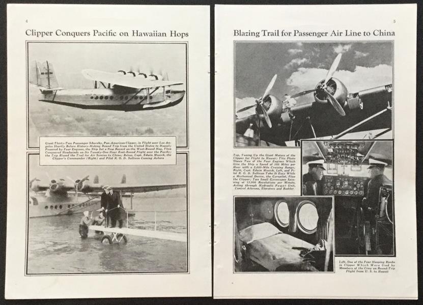 Pan Am Flying Clipper 1935 Sikorsky S-42 flying boat Vintage Pictorial
