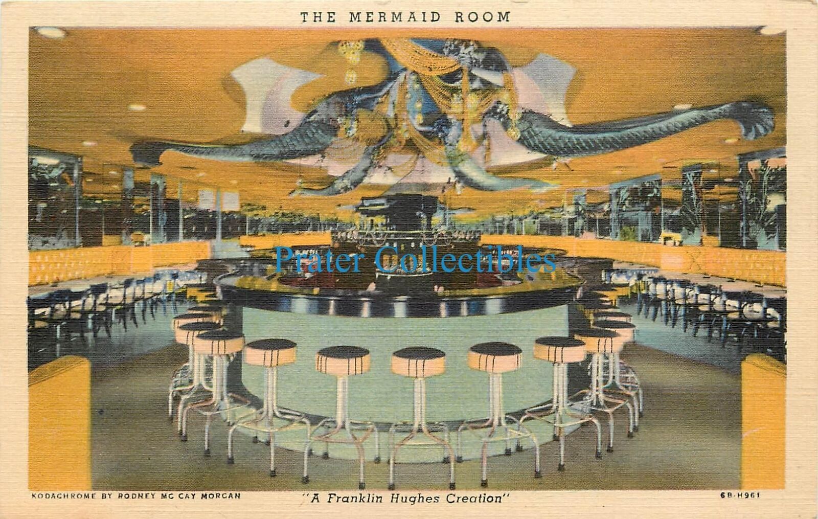 NY, New York City, Mermaid Room Linen Restaurant Postcard