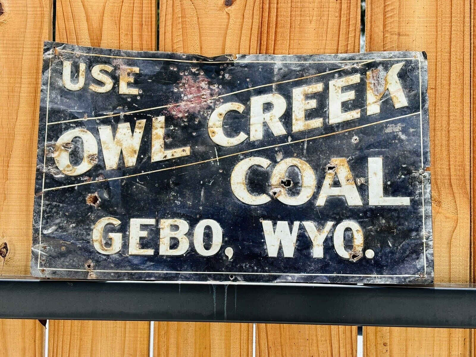 Vintage Rare Coal Mine Advertisement Owl Creek Coal Gebo WY 19X12 Inches