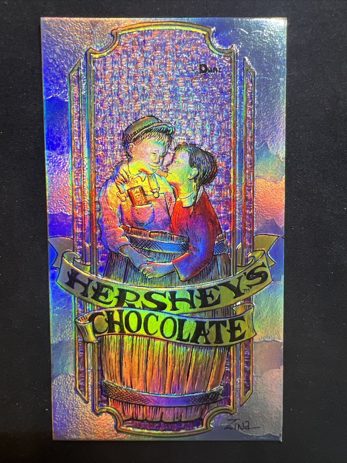 1995 Hershey's Chocolate Double Sided Foil Card FC2 - Dart Flipcards NM/MT
