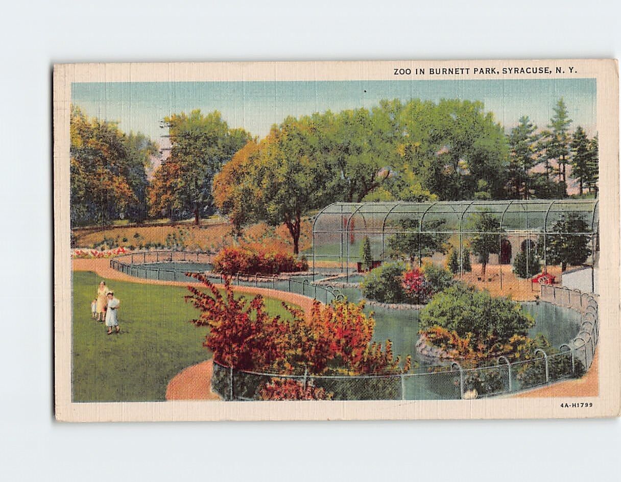 Postcard Zoo In Burnett Park, Syracuse, New York