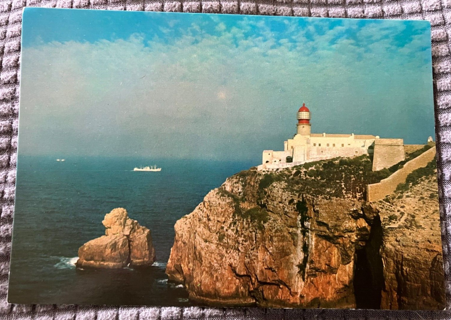Vintage Cont. Postcard - Sao Vicente Cape Lighthouse in The Algarve, Portugal