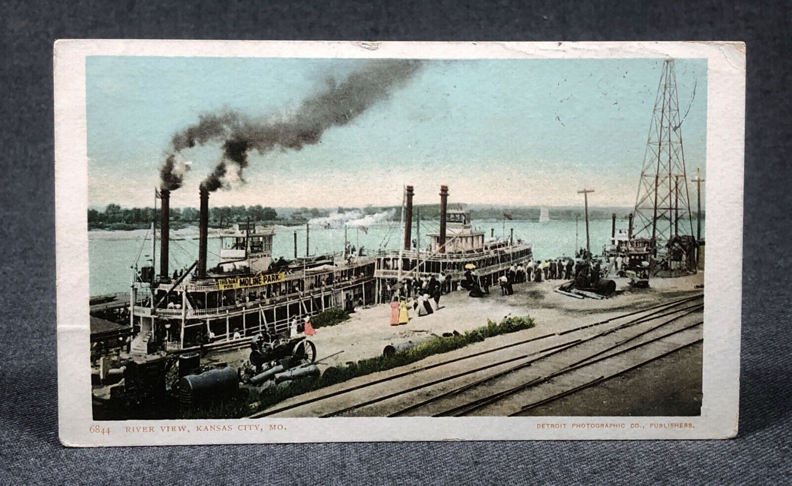 1905 River View Kansas City MO Antique Postcard PC View UDB Detroit Photo