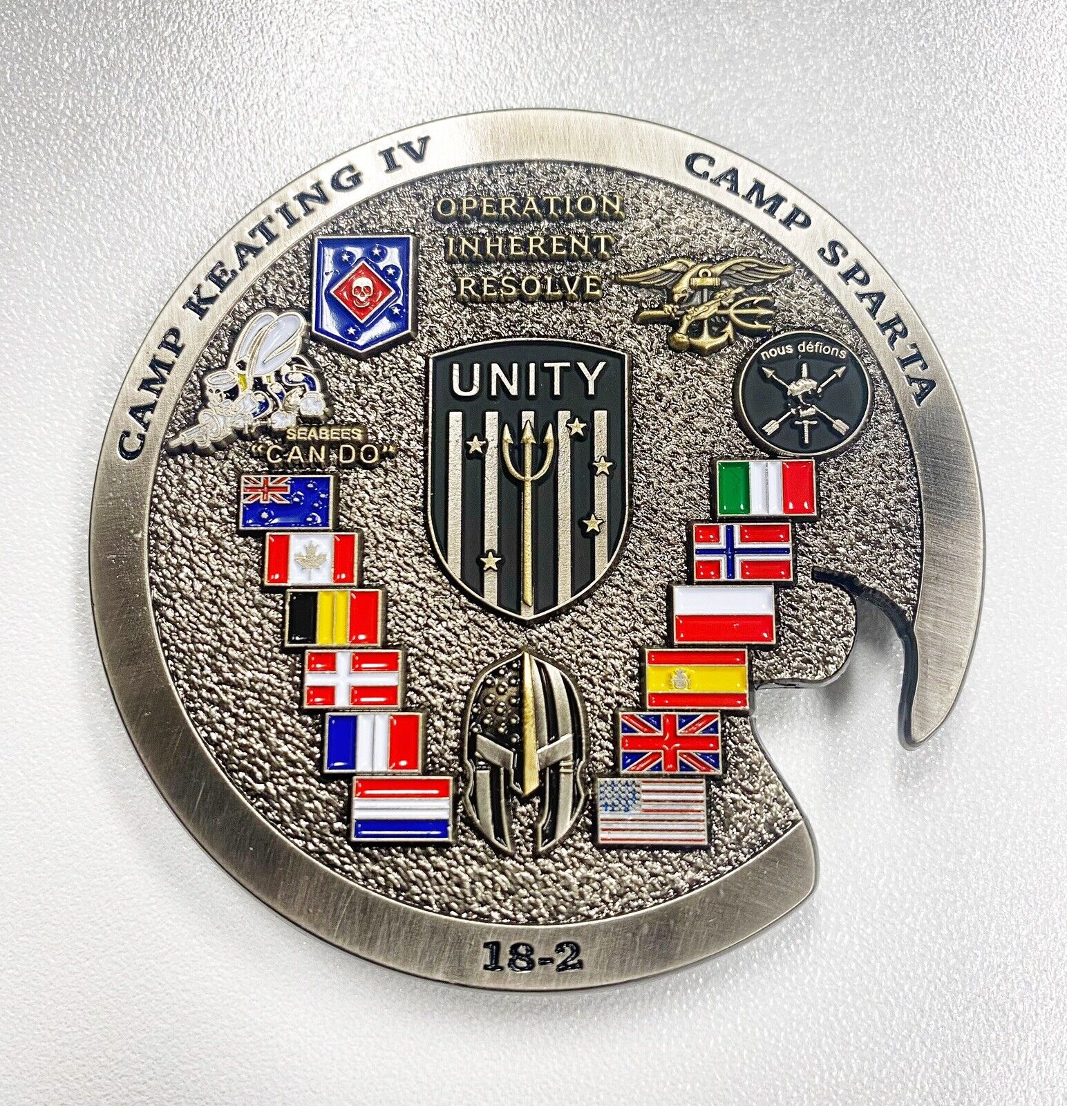 RARE 18-2 CJSOTF Iraq Operation Inherent Resolve, Camp Sparta Challenge Coin.