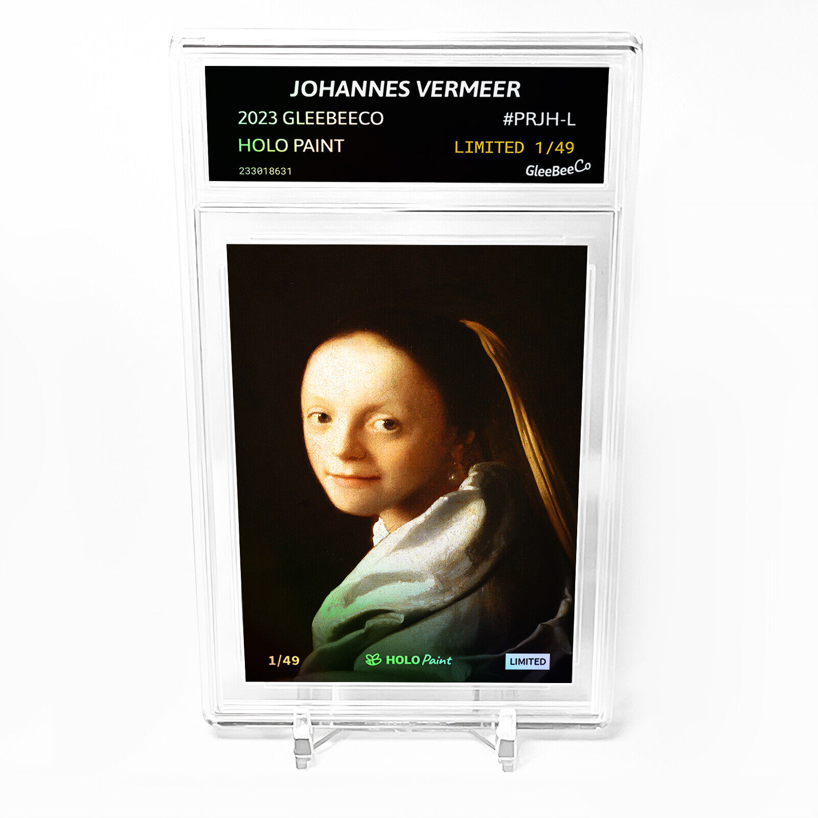 PORTRAIT OF A YOUNG WOMAN Johannes Vermeer 2023 GleeBeeCo Holo Card #PRJH-L /49