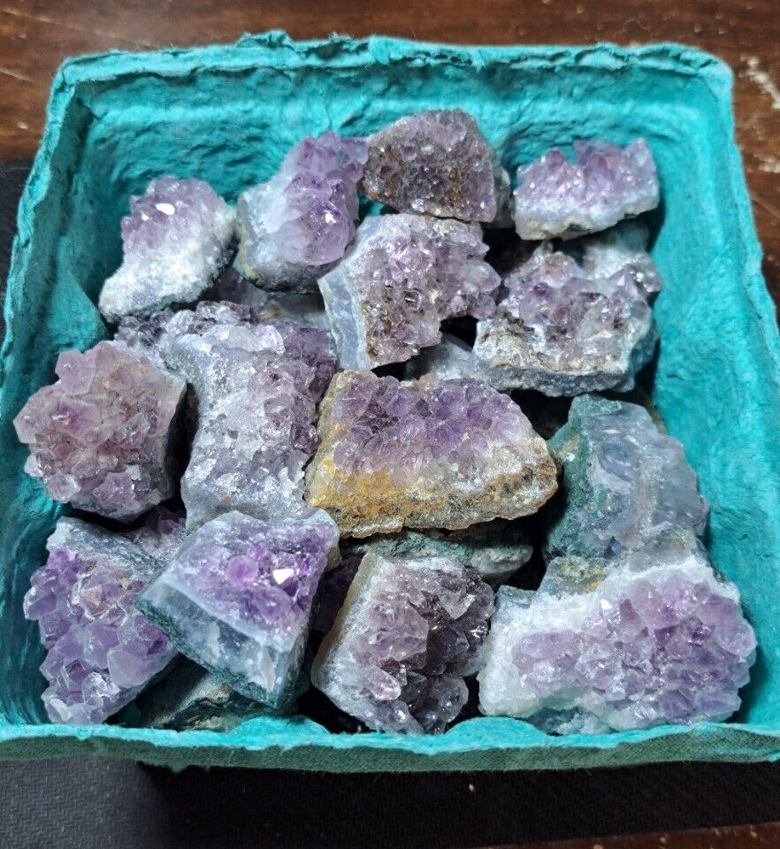 Small Amethyst Crystal Clusters on Matrix