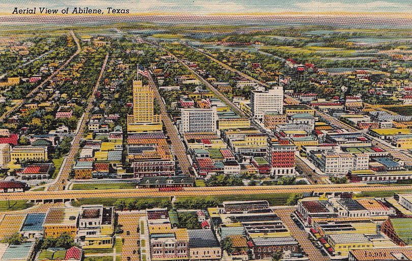  Postcard Aerial View Abilene Texas 
