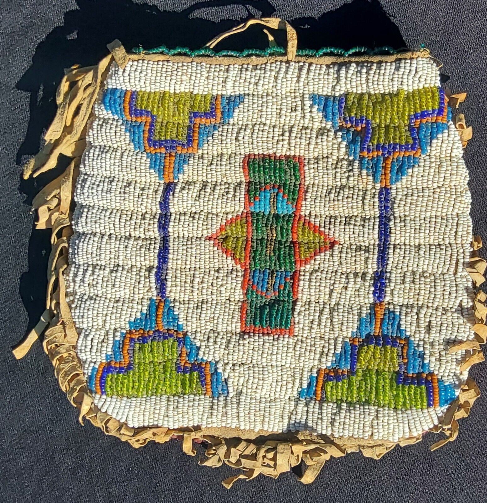Northern Plains Native American Indian Beaded Pouch Bag