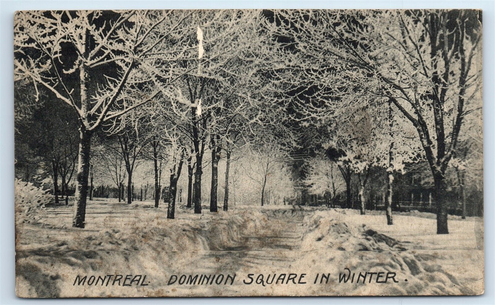 Postcard Dominion Square in Winter, Montreal 1913 I179