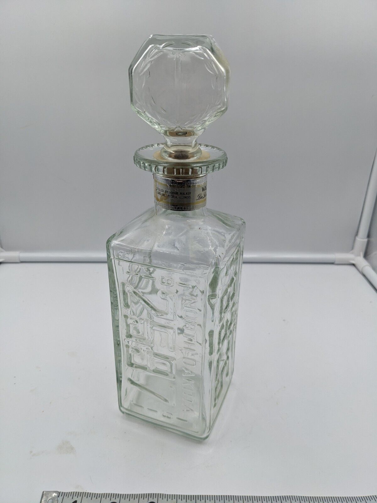 Whiskey liquor decanter bottle glass alcohol vintage clear 
