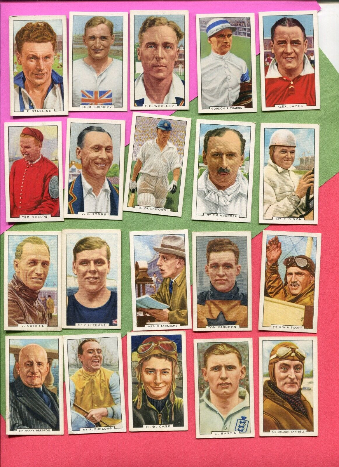 1936 GALLAHER LTD CIGARETTES SPORTING PERSONALITIES 20 TOBACCO CARD LOT