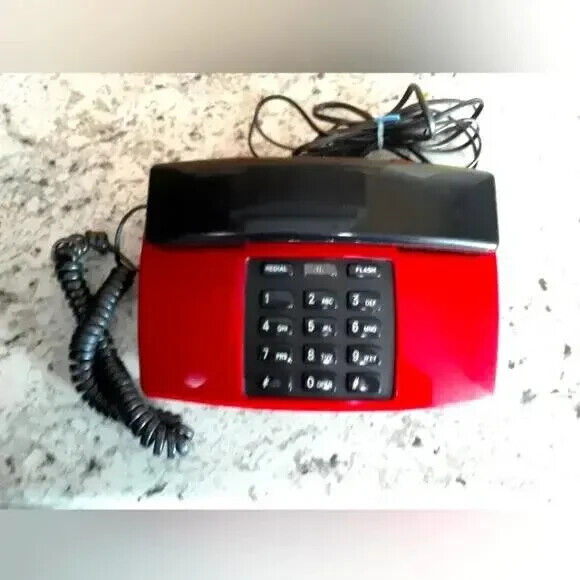 Radio Shack Tudor 43-818 Corded Telephone Red and Black