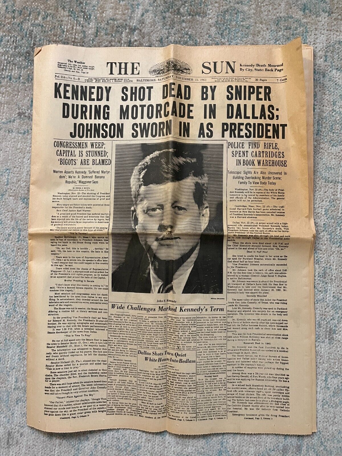 Vintage Collection of Front Page Newspapers