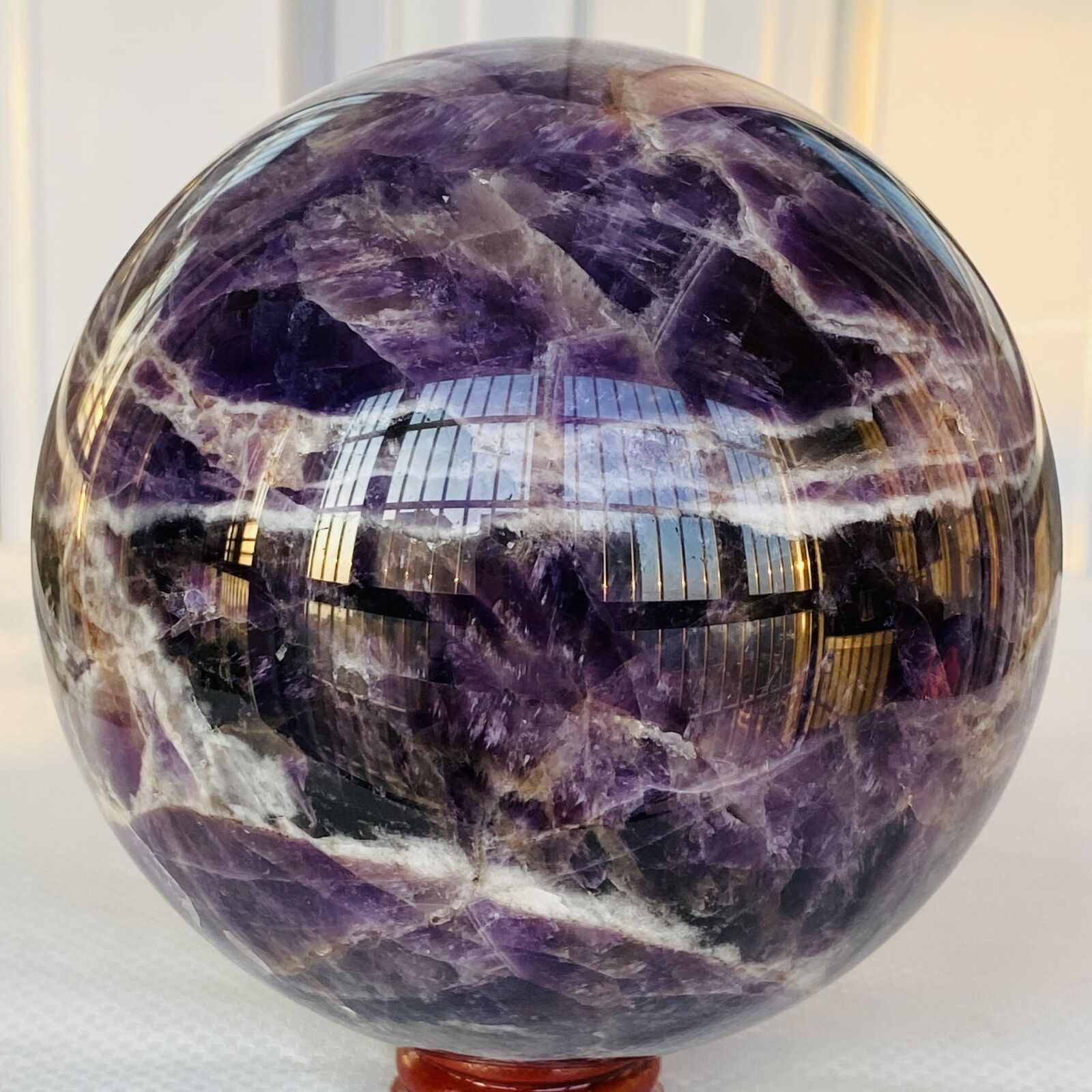 2380g Natural Dream Amethyst Quartz Crystal Sphere Ball Healing