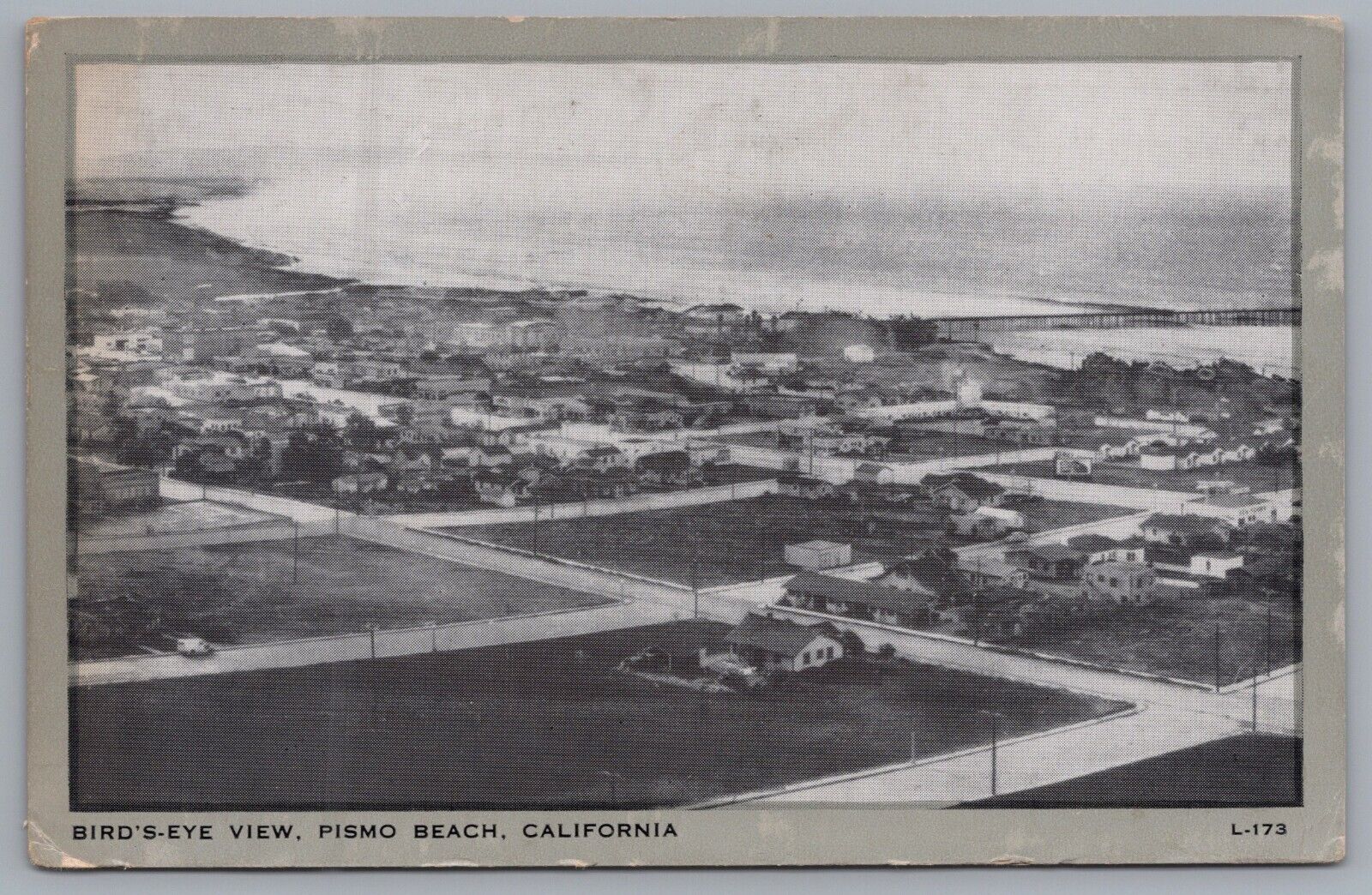 Aerial View Pismo Beach California 1940s Postcard