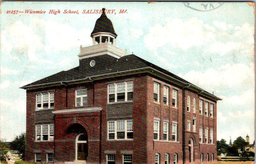 1910 SALISBURY MARYLAND WICOMICO HIGH SCHOOL POSTCARD